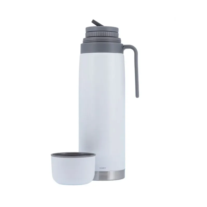 TERMO AC. INOX 1LT M/RIGIDA BLANCO COMET DUBLIN