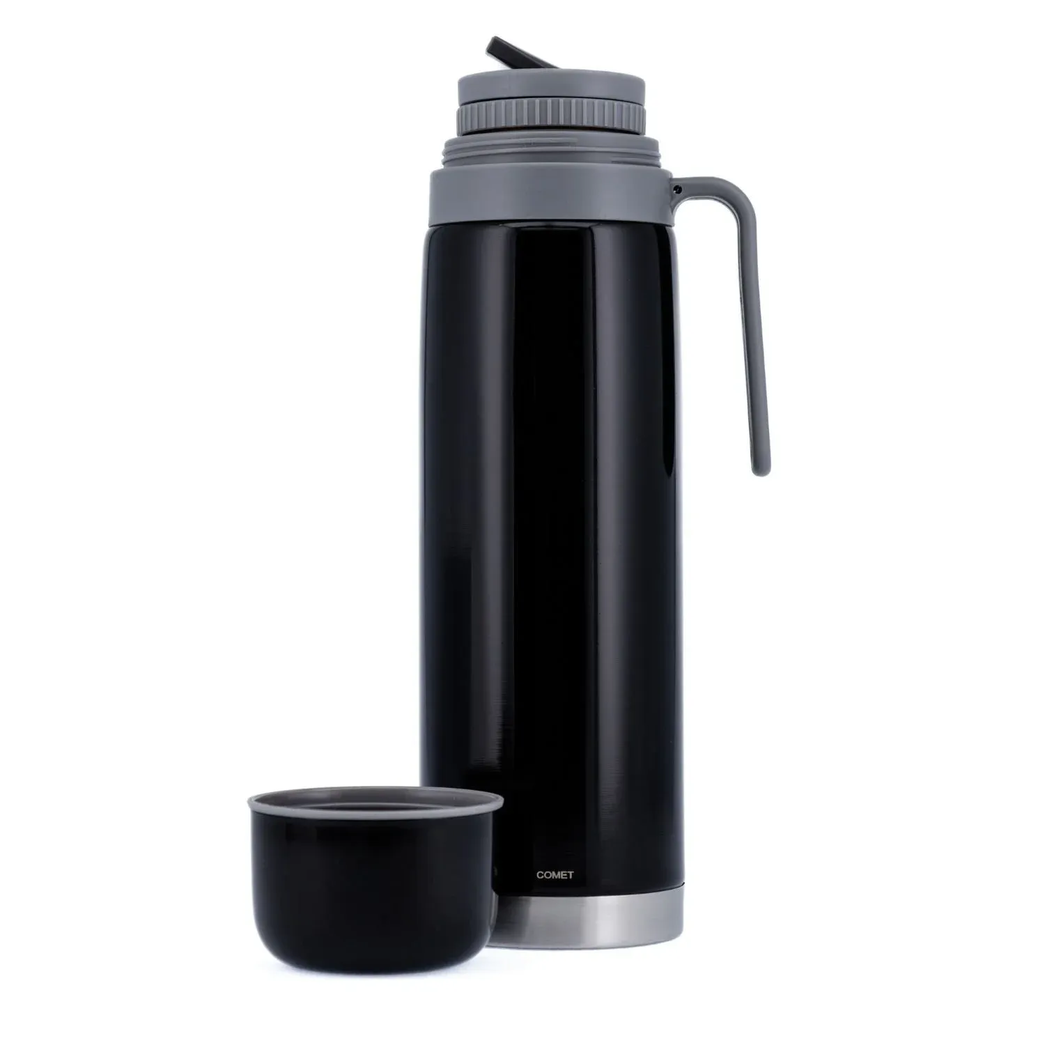TERMO AC. INOX 1LT M/RIGIDA NEGRO MATE COMET DUBLIN