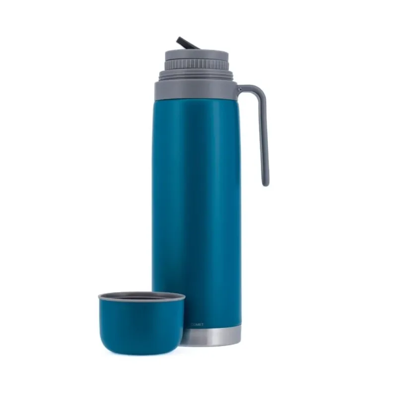 TERMO AC. INOX 1LT M/RIGIDA AZUL PETROLEO COMET DUBLIN