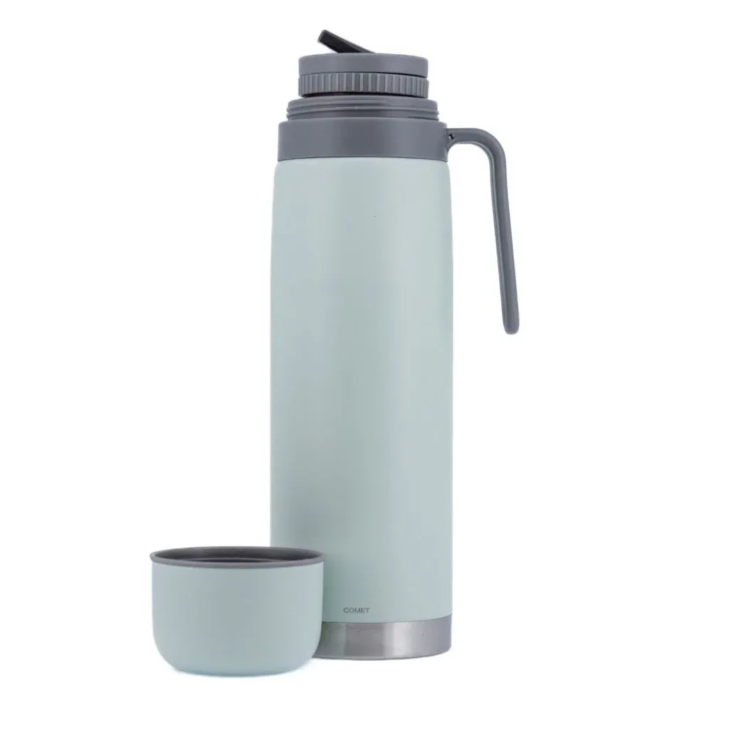 TERMO AC. INOX 1L M/RIGIDA  VERDE CLARO COMET DUBLIN