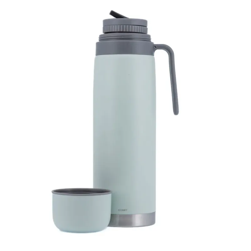 TERMO AC. INOX 1L M/RIGIDA  VERDE CLARO COMET DUBLIN