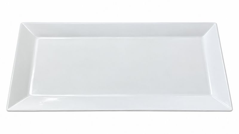 FUENTE RECT.  LOZA BLANCA 35.5X15X2CM BG