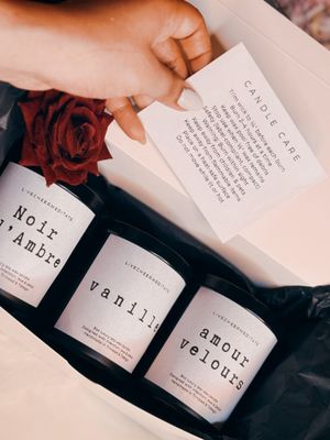'Le Trio' Gift Set | Noir  Edition | Black &amp; White | Premium Scented Soy Wax Candles | Gifts | Handcrafted in Trinidad &amp; Tobago