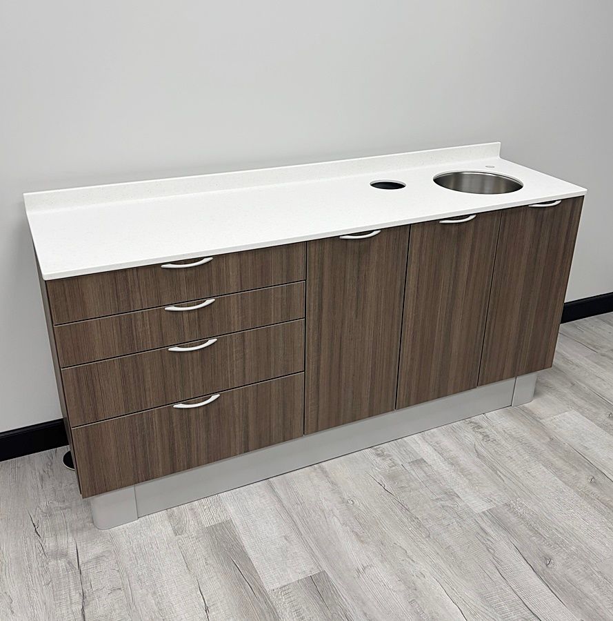 ADEC 593 Inspire Series (71"L) Side Dental Cabinet w/ Right Side Sink *NEW