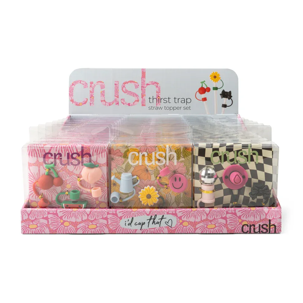 COUVERCLE DE PAILLES (3) ''THIRST TRAP'' CRUSH - PRESENTOIR DE 24MCX
