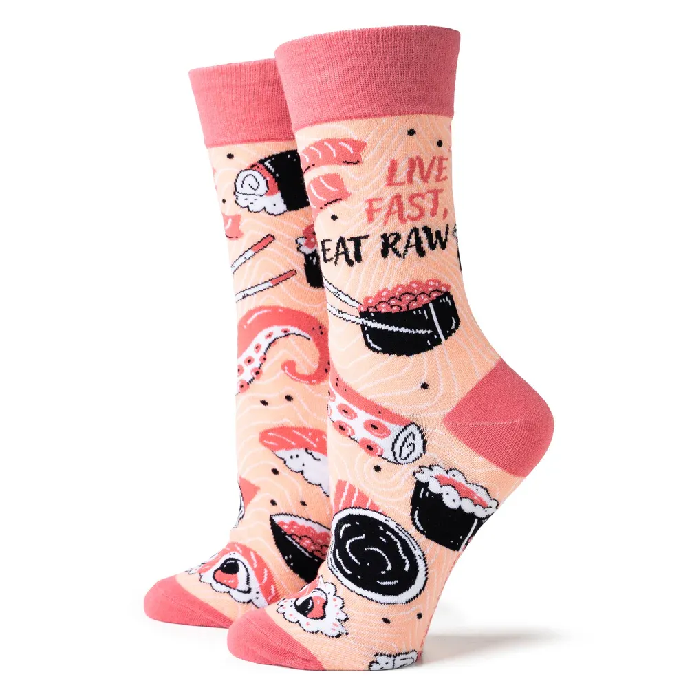 CHAUSSETTES LIVE FAST EAT RAW O/S 4PC