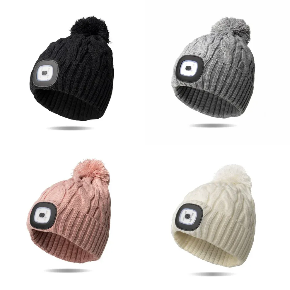 BONNET LED RECHARGEABLE POMPOM NIGHTSCOPE - ASST.24MCX