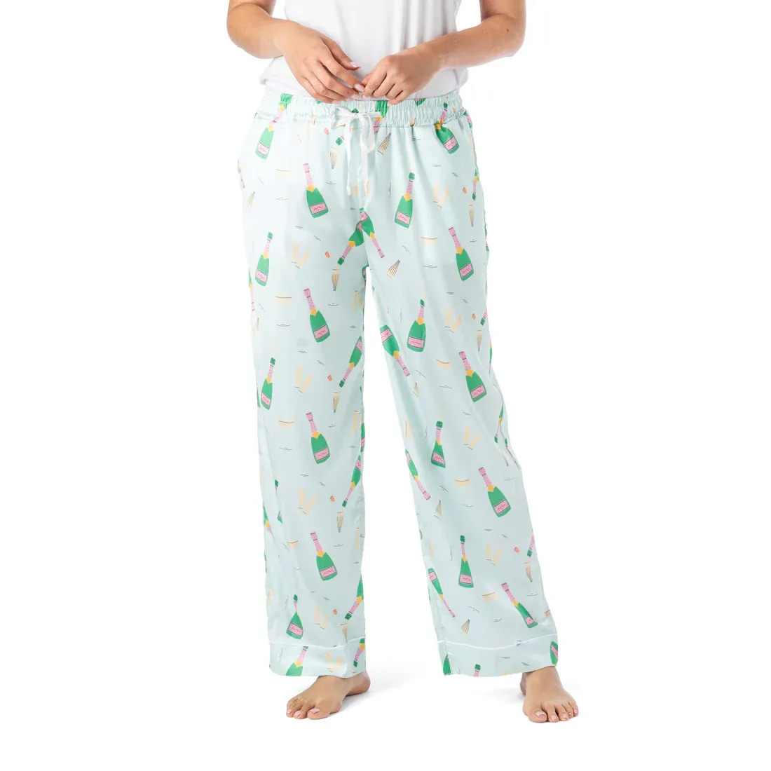 PANTALON DE PYJAMA EN SATIN HELLO MELLO  - M/L - ''BEST OF BRUNCH''