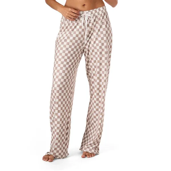 PANTALON DE PYJAMA EN SATIN HELLO MELLO  - M/L - ''LATE CHECKOUT''  