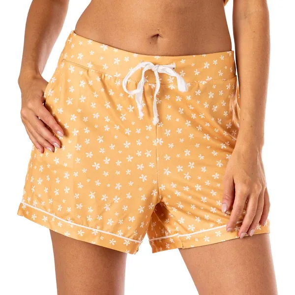 SHORT DE PYJAMA EN SATIN HELLO MELLO  - S/M - ''MELLOW YELLOW''