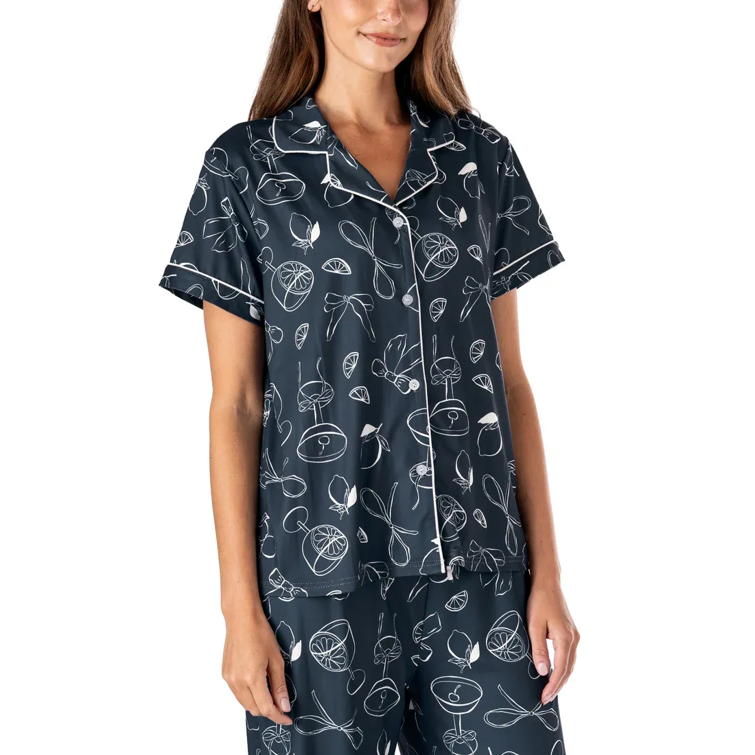 CHEMISE DE PYJAMA EN SATIN HELLO MELLO - L/XL - ''SUNSET SPRITZ''