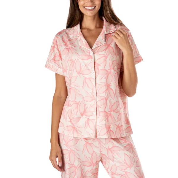 CHEMISE DE PYJAMA EN SATIN HELLO MELLO - M/L - ''PETAL PUSHER''