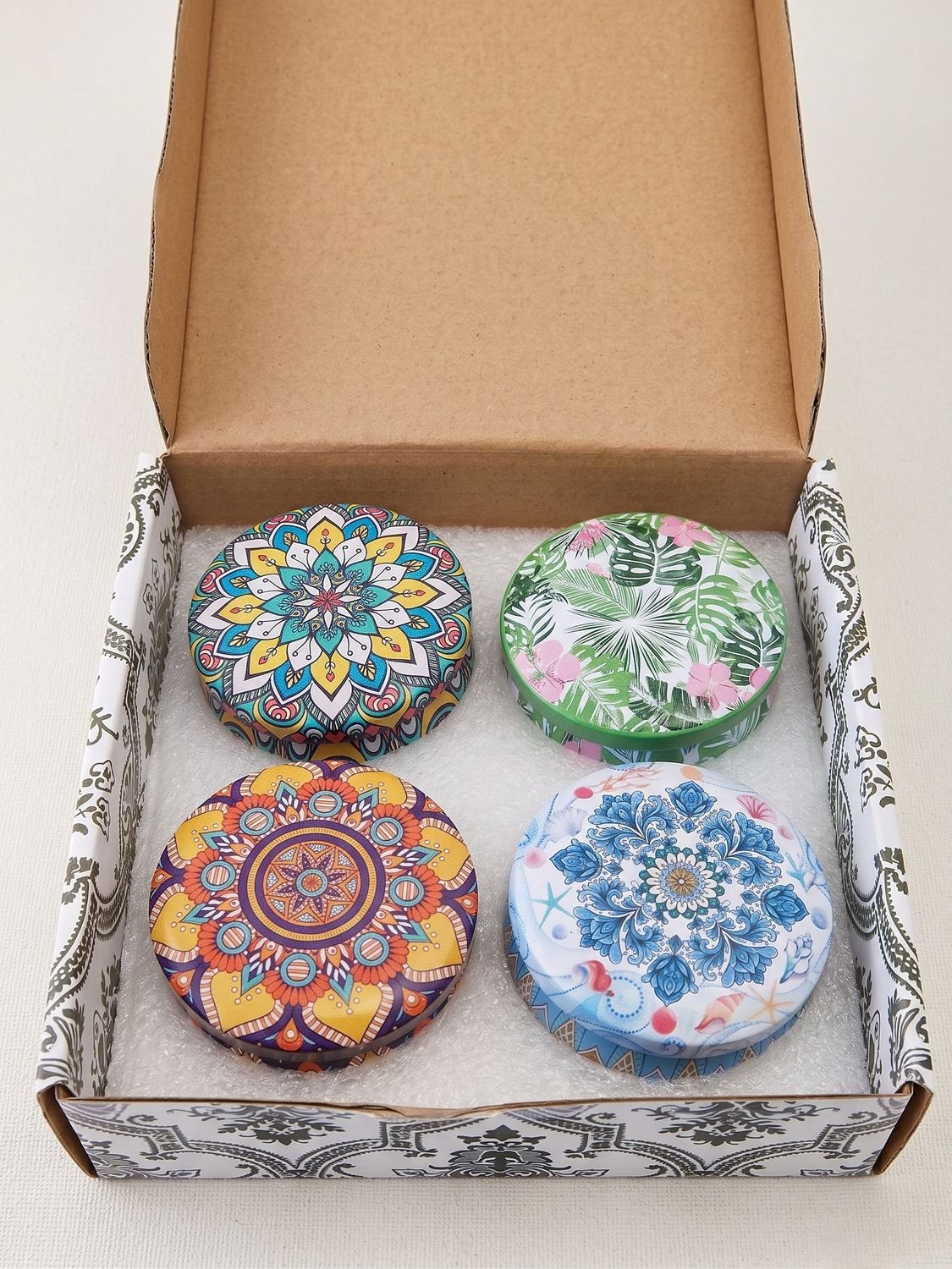 Decorative Mandala Scented Candle Pack of 4