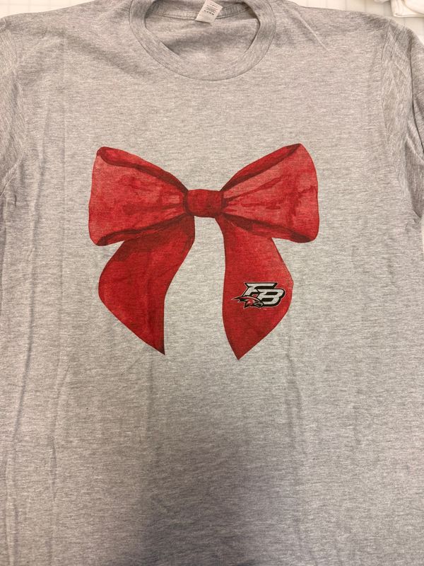 (L) Flowery Branch Bow - Short Sleeve Heather Gray