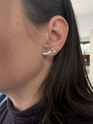 Silver Birdsnest Stud Earrings 20mm