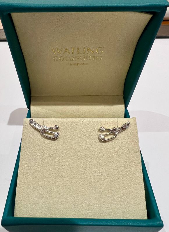 Silver Birdsnest Stud Earrings 20mm