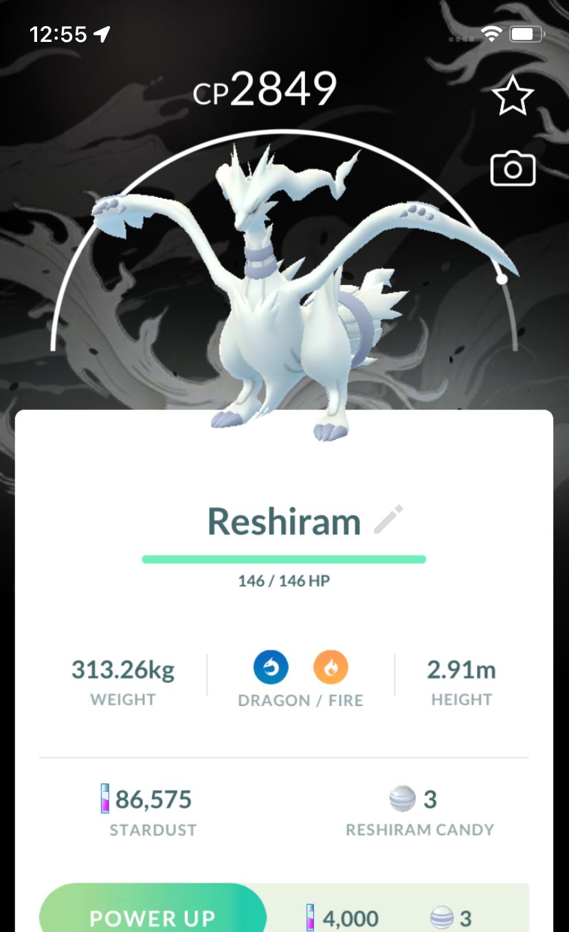 Reshiram with Background - Pokemon GO Trade Service