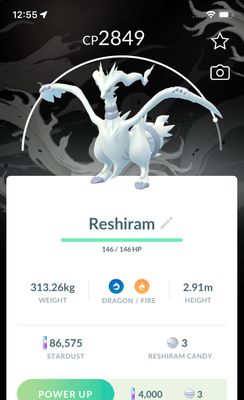 Reshiram with Background - Pokemon GO Trade Service