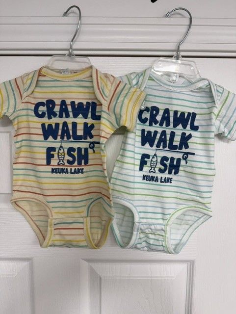 Crawl, Walk, Fish, Keuka Lake Onesie