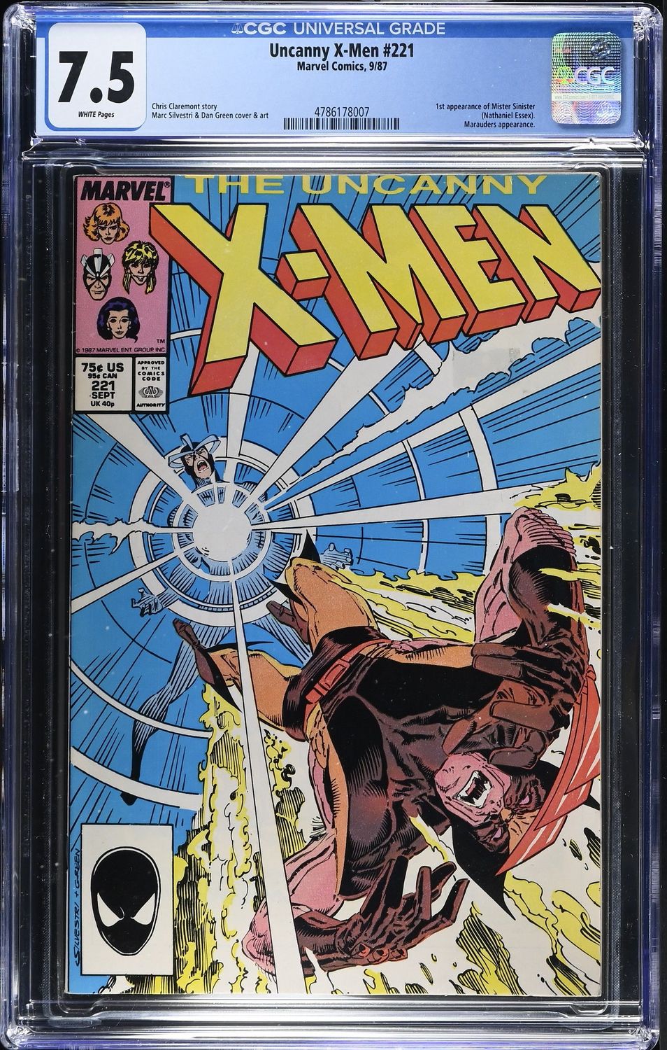 Uncanny X-Men # 221 CGC 7.5 Key Issue 1st Mister Sinister