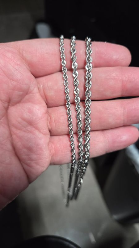 PLATINUM 950 3-4MM ROPE CHAINS (NON DIAMOND CUT)