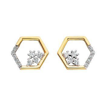 Diamond Hexagon Earrings BER150809
