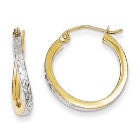 Two-Tone Hoop Earrings Q004251142