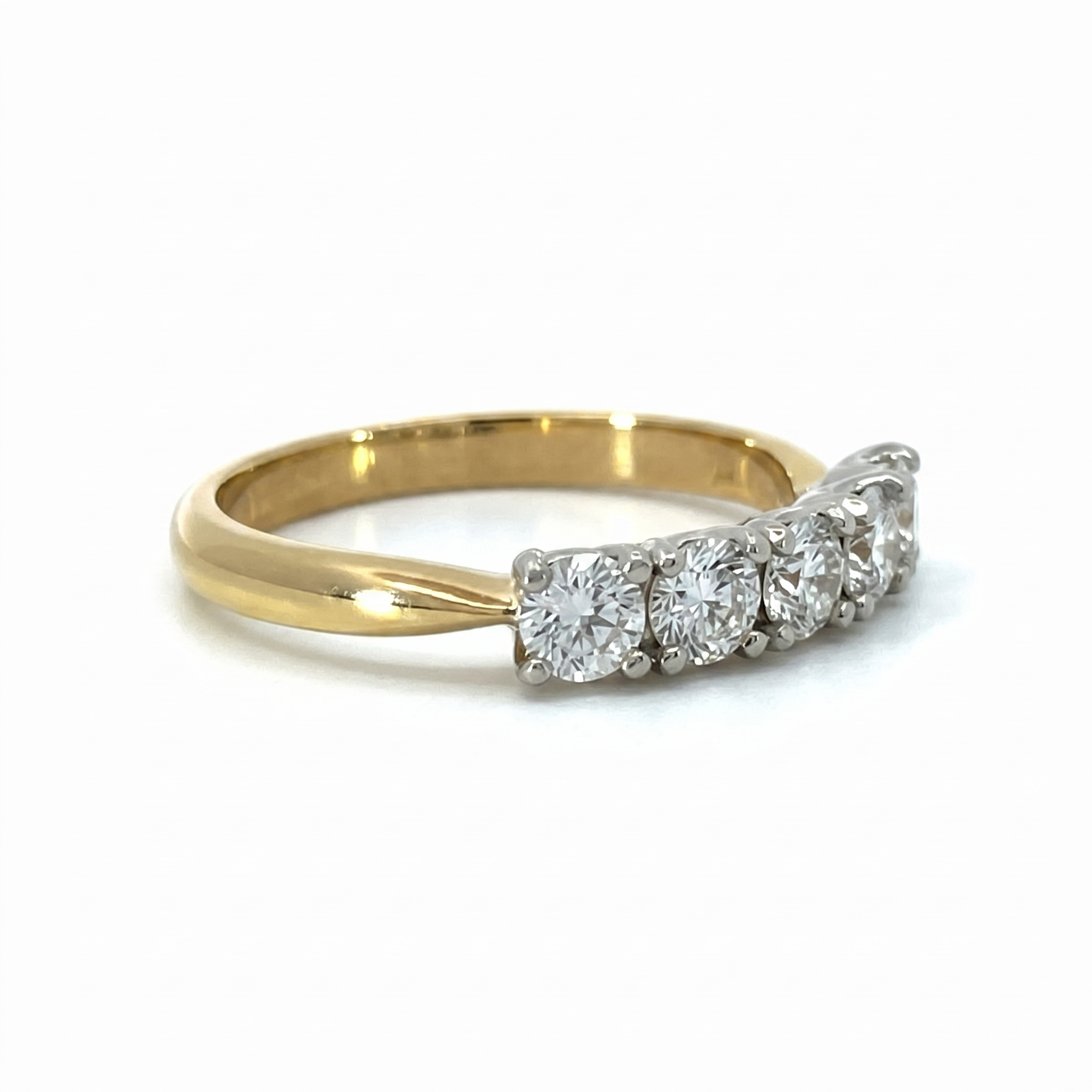 18ct 2-tone Five Diamond Anniversary Ring