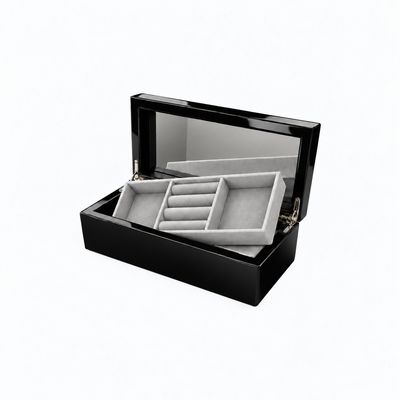 Wooden Piano Finish Black Rectangle Jewellery Box