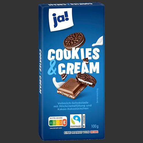 ja! Cookie & Cream Tafel 100g