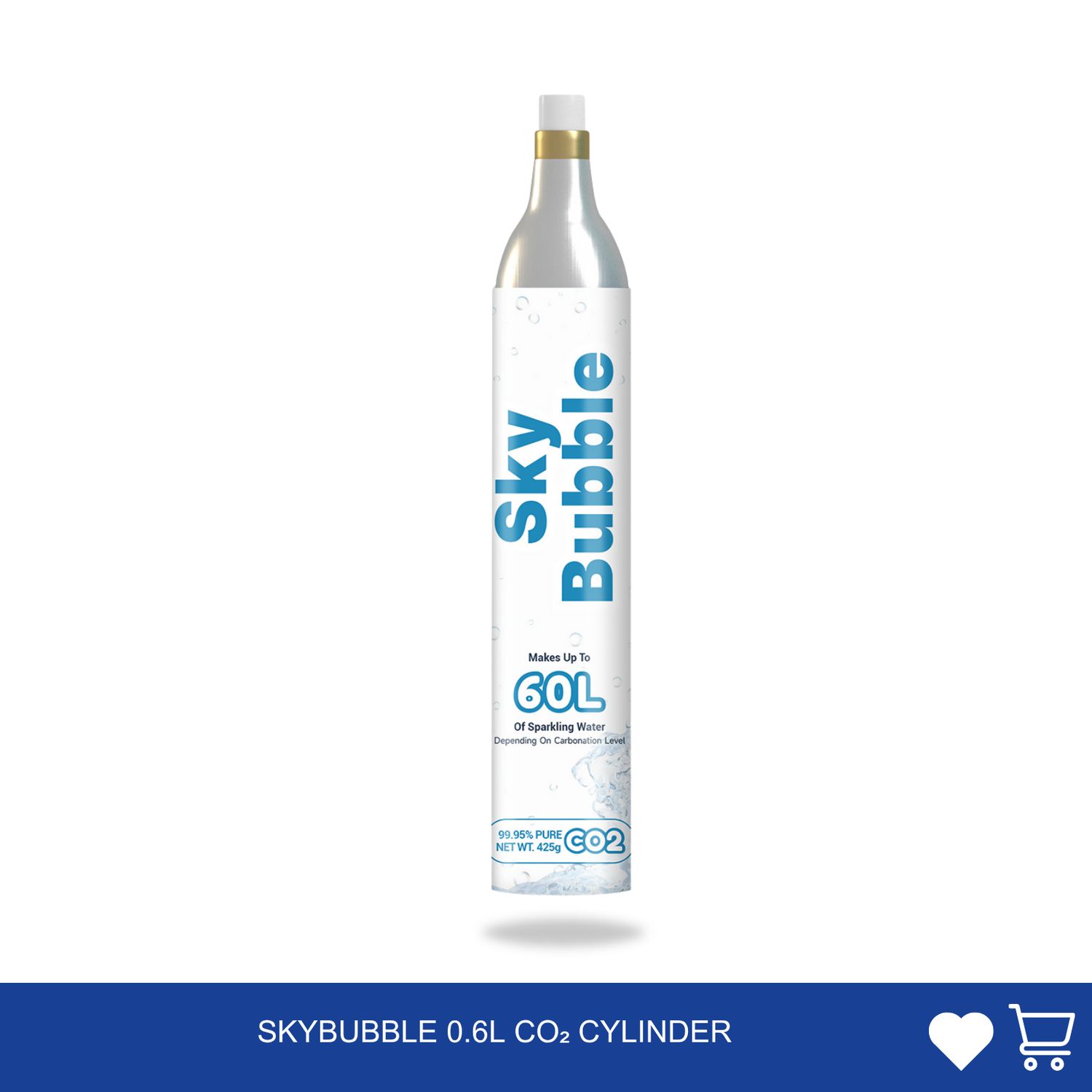 SkyBubble 0.6L CO₂ Cylinder – 425g / Up to 60L