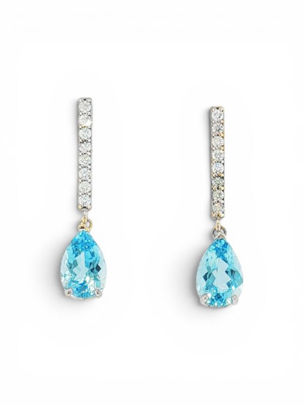 Aquamarine & Diamond Earrings