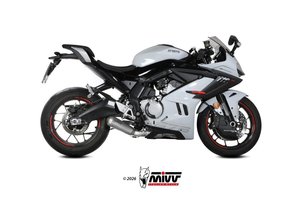 Escape completo homologado Mivv X-M1 en Titanio para CF MOTO 675 SR 25-26 Escape completo homologado Mivv X-M1 en Titanio para CF MOTO 675 SR 25-26