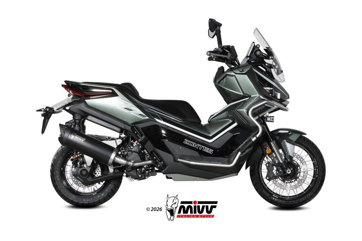 Escape homologado Mivv MOVER en Acero negro para ZONTES 368 G 25-26 Escape homologado Mivv MOVER en Acero negro para ZONTES 368 G 25-26