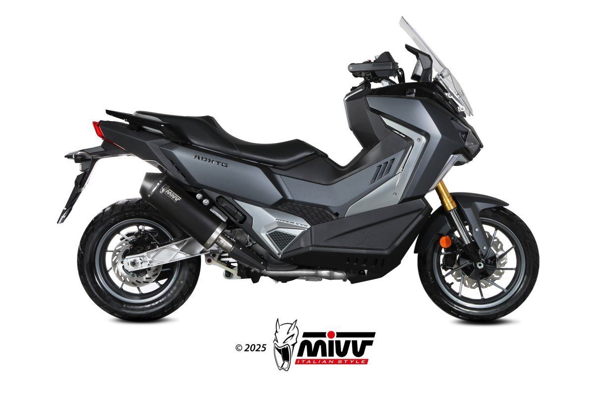 Escape homologado Mivv OVAL en Acero negro para SYM ADXTG 400 25-26 Escape homologado Mivv OVAL en Acero negro para SYM ADXTG 400 25-26