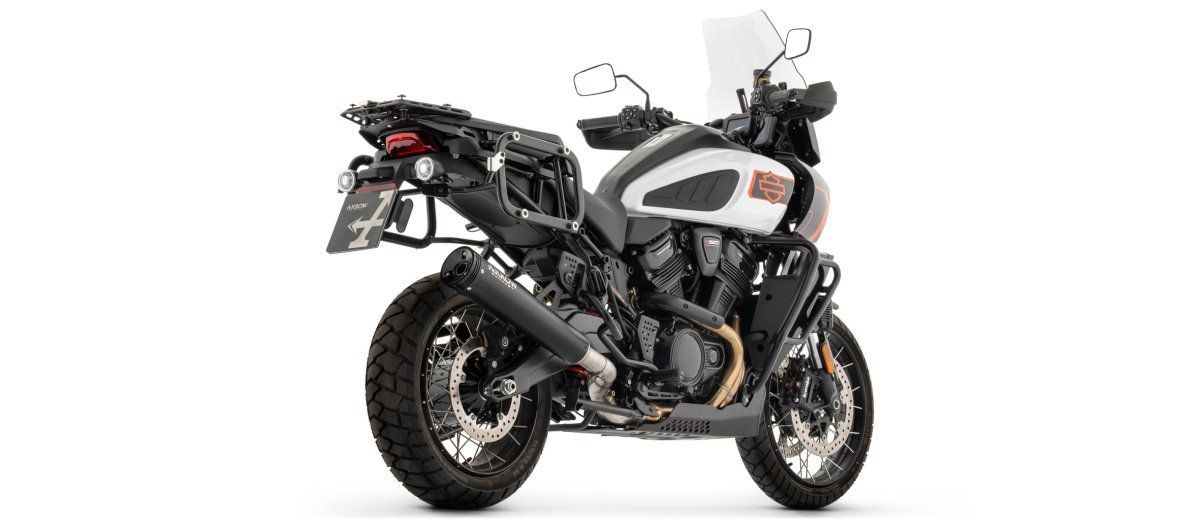 Escape ARROW Rebel no homologado en nicromo negro para HARLEY-DAVIDSON PAN AMERICA 1250 2026 + Conector central Escape ARROW Rebel no homologado en nicromo negro para HARLEY-DAVIDSON PAN AMERICA 1250 2026 + Conector central