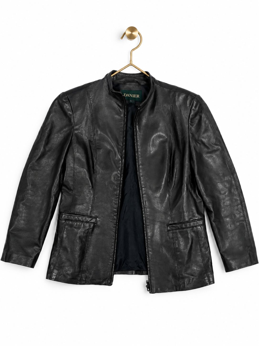 Danier Genuine Leather Zip Jacket, Black, Women's Medium