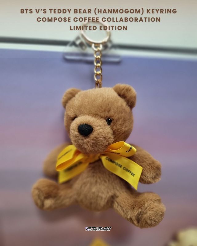 BTS V Teddy Bear Hanmogom Keyring Compose Coffee
