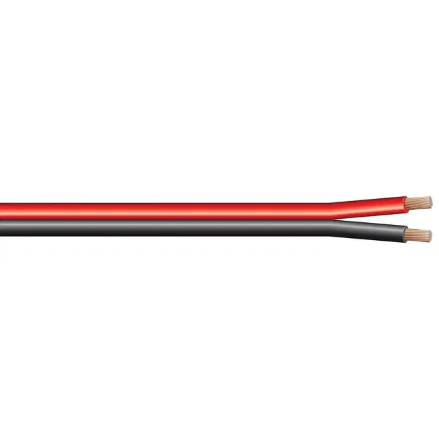 Bonded Parallel Plastic Primary Wire - 2-Conductor (10 Gauge, Red/Black, 100’)  7-4369
