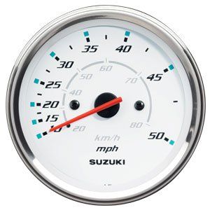 White Speedometer 0-50 MPH
