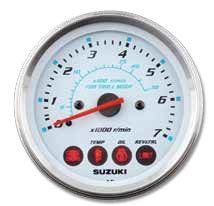 White Tachometer w/Troll Mode Scale
