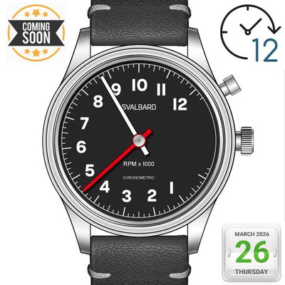 Double retrograde watch Svalbard Time Travel HX22