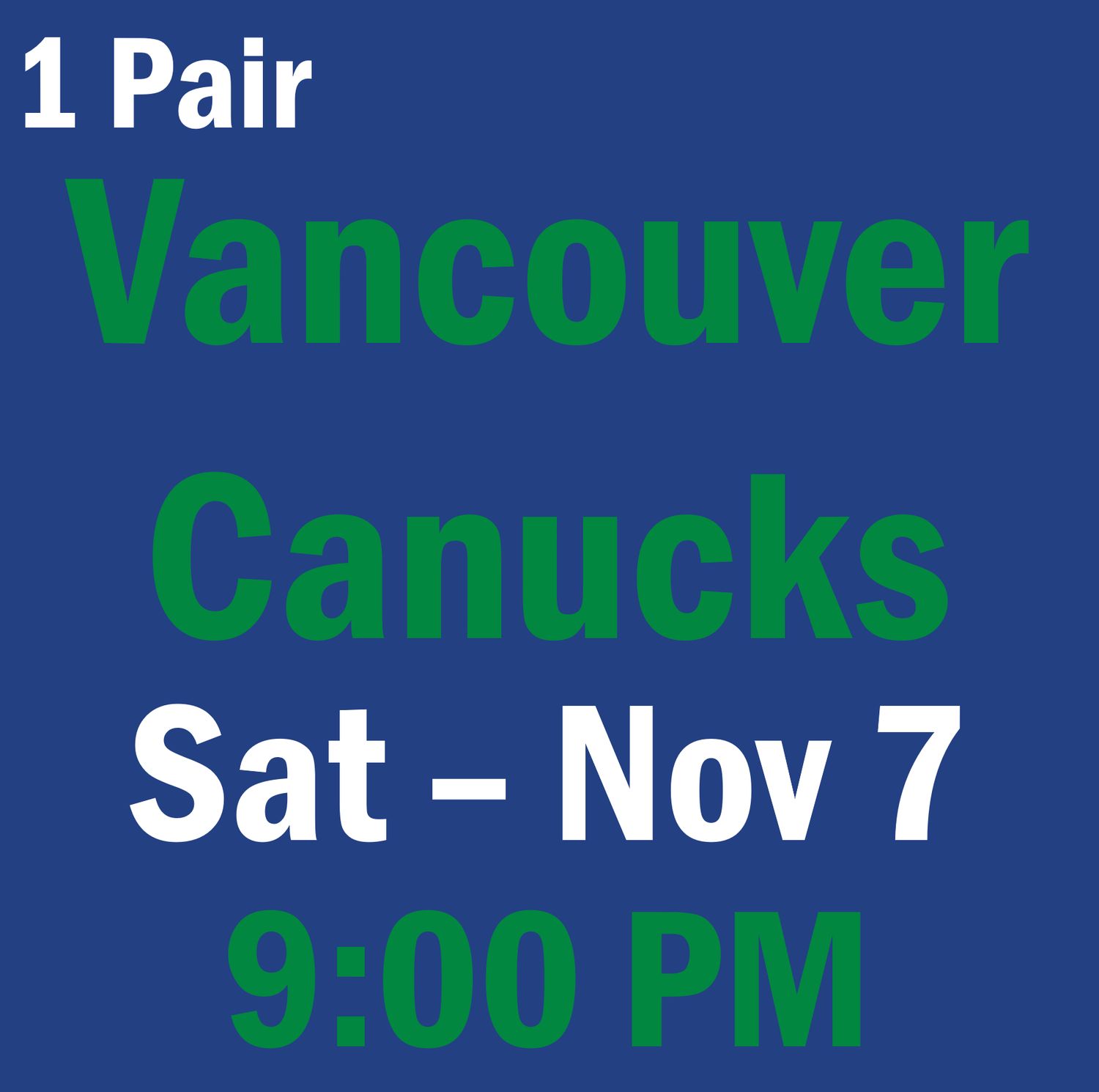 R10 November 7 vs Vancouver Canucks Sec 222, Row 2, Seats 7-8