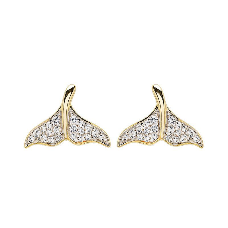 Vermeil White Sapphire Tail Earrings