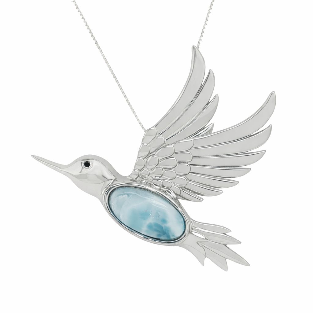 Larimar Hummingbird Pendant