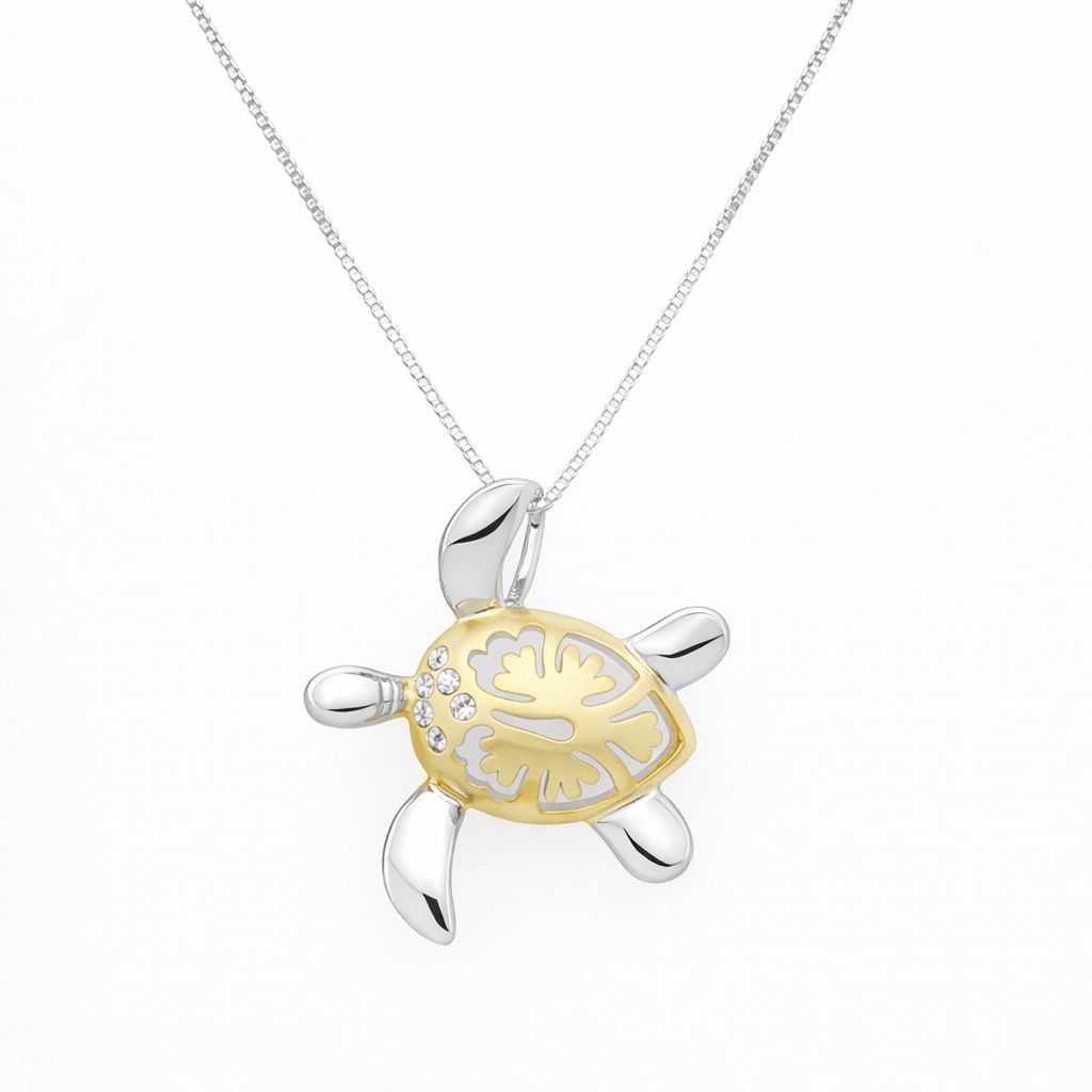 Cubic Zirconia Turtle Pendant