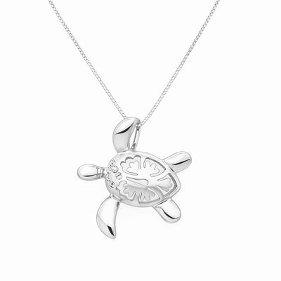 Cubic Zirconia Turtle Pendant