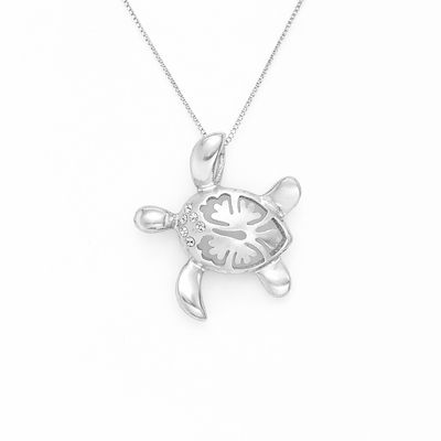Cubic Zirconia Turtle Pendant