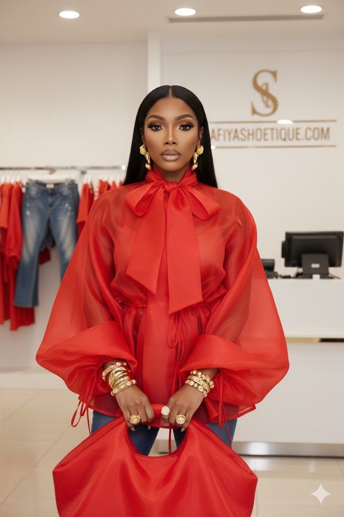 The Scarlet Signature Bow Organza Wrap Top