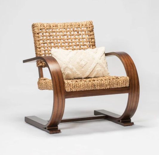 FRENCH MODENIST ARMCHAIR - WATER HYACINTH